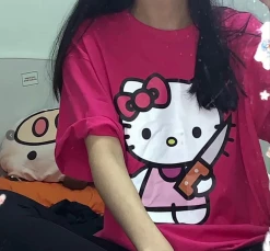 Unzzy Harajuku Kitty Cat T-shirt KF82036