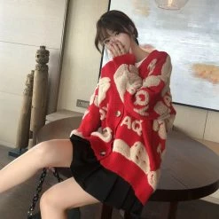 Unzzy Bear Sweater Coat KF81707