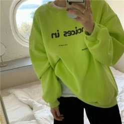 Unzzy HOT SALE Solid Color Letter Long Sleeve Top KF82343