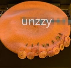 Unzzy HOT SALE Pink Buttoned Beret KF9388