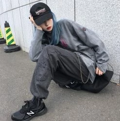 Unzzy HOT SALE Pocket Drawstring Jeans KF82495