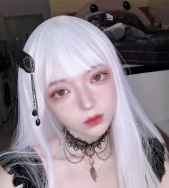 Unzzy White Long Straight Wig KF81945 HOT SALE
