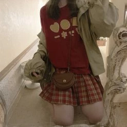 Unzzy Plaid Pleated Skirt KF9516 HOT SALE