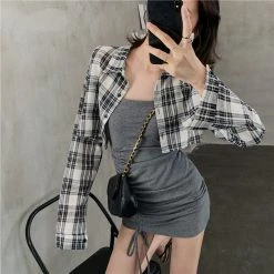 Unzzy Chic Plaid Shirt KF9230