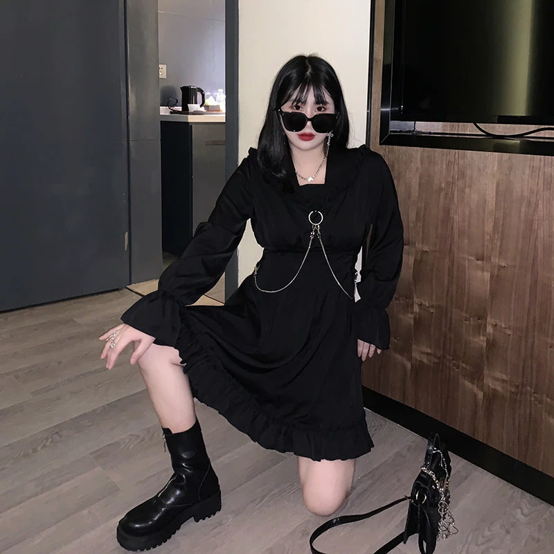 Unzzy Diablo Black Dress KF81813 2 Unzzy Diablo Black Dress KF81813