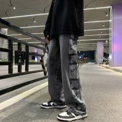 Unzzy Harajuku Straight Jeans KF82636 HOT SALE