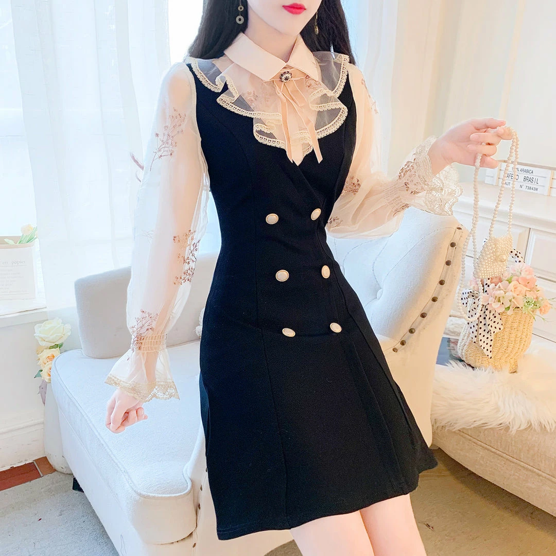 Unzzy HOT SALE Black Long Sleeve Dress KF81099 1 Unzzy HOT SALE Black Long Sleeve Dress KF81099