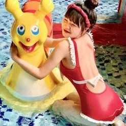 Unzzy HOT SALE Red Bow Swimsuit KF82654