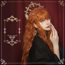 Unzzy Orange Long Curly Wig KF81790
