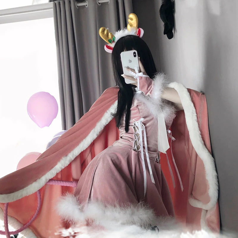 Unzzy Red Tie Christmas Dress (4-PIECE SET)KF82463 2 Unzzy Red Tie Christmas Dress (4-PIECE SET)KF82463