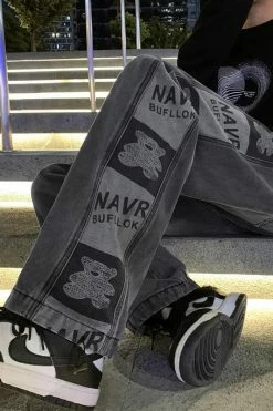 Unzzy Harajuku Straight Jeans KF82636 HOT SALE