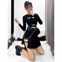 Unzzy HOT SALE High Waist Irregular Skirt KF81012