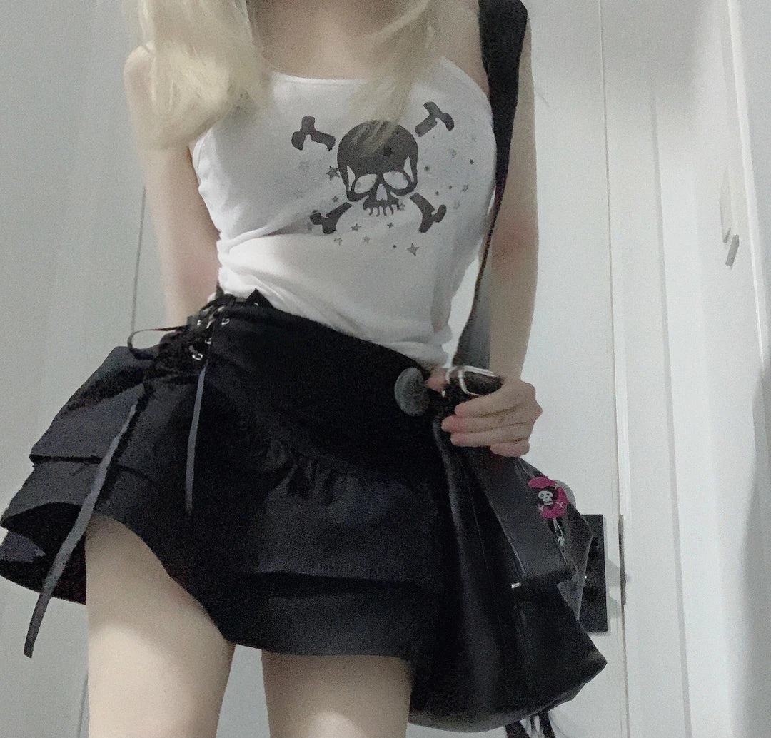 Unzzy Punk Black Skirt KF82800 1 Unzzy Punk Black Skirt KF82800