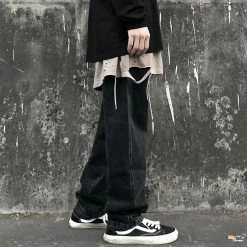 Unzzy Ulzzang Black Jeans KF81591 8 Unzzy Ulzzang Black Jeans KF81591