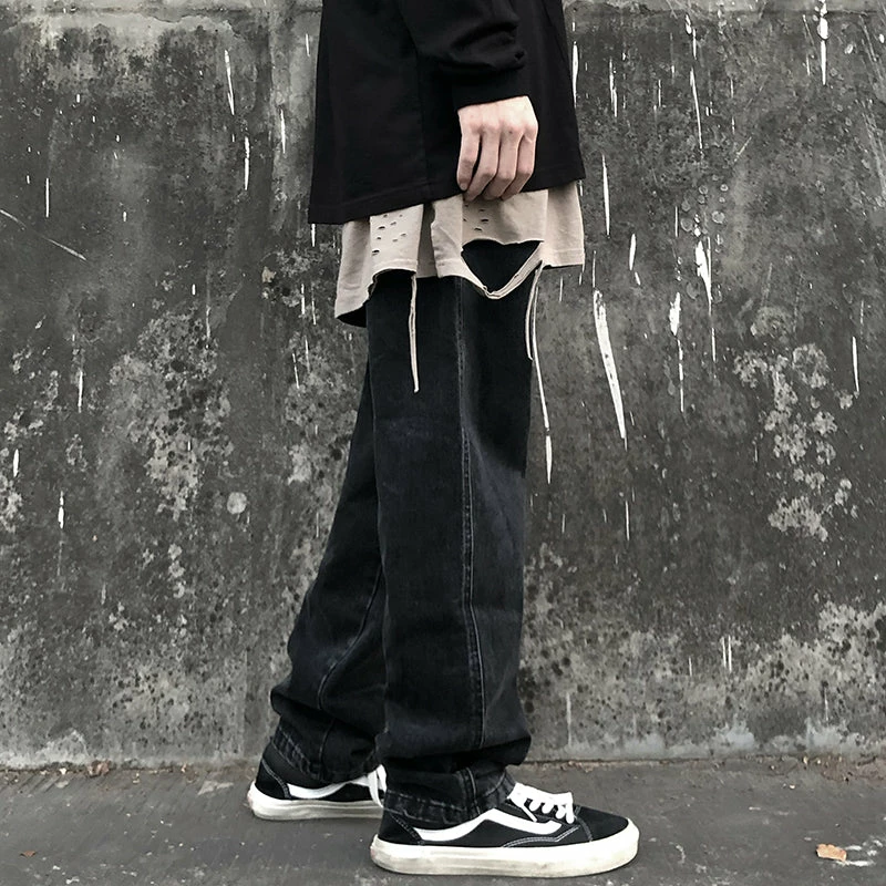 Unzzy Ulzzang Black Jeans KF81591 4 Unzzy Ulzzang Black Jeans KF81591