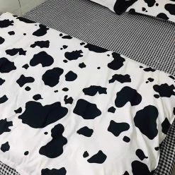 Unzzy HOT SALE Cow Black And White Spots Four-piece Set KF82238