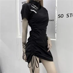 Unzzy Harajuku Black Dress KF82787