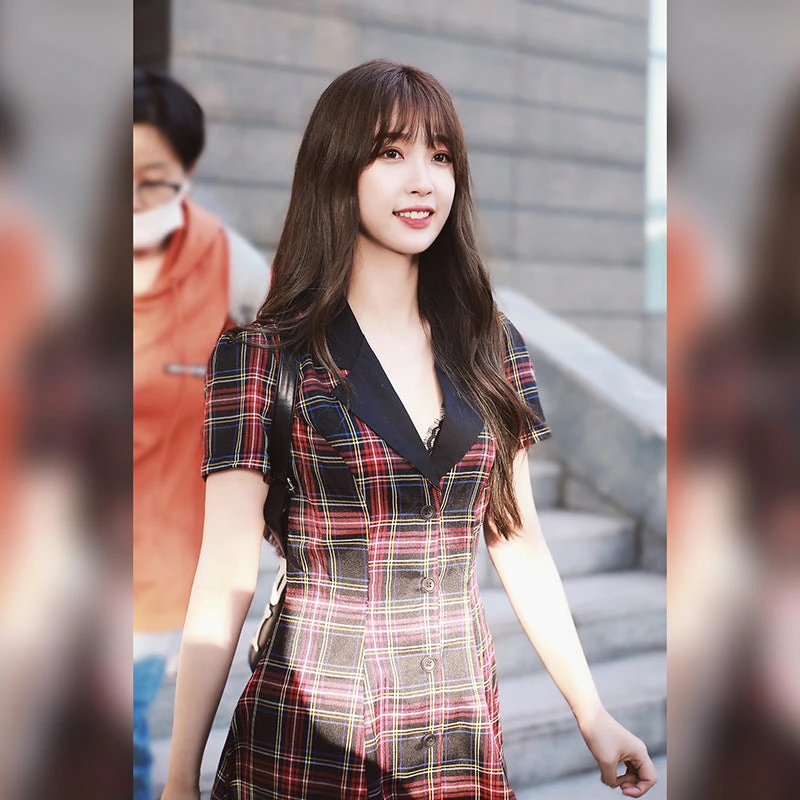 Unzzy Red Plaid Dress KF90215 4 Unzzy Red Plaid Dress KF90215