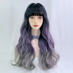 Unzzy Purple Gradient Big Wave Wig KF24076 16 Unzzy Purple Gradient Big Wave Wig KF24076