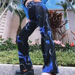 Unzzy Dark Straight-leg Pants KF82193 HOT SALE