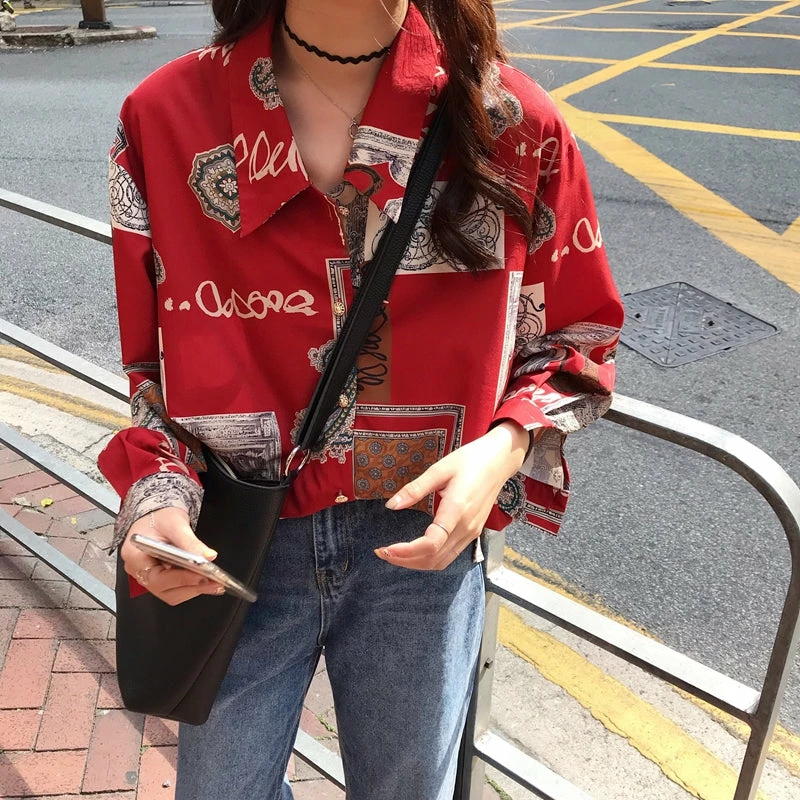 Unzzy HOT SALE Vintage Red Shirt KF81530 2 Unzzy HOT SALE Vintage Red Shirt KF81530