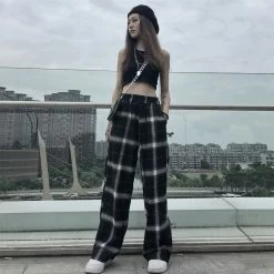 Unzzy Harajuku Retro Plaid Pants KF81047