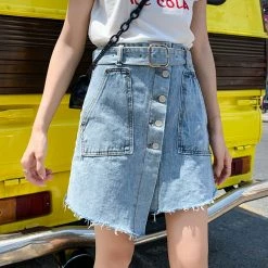 Unzzy HOT SALE Chic Denim Skirt KF90350