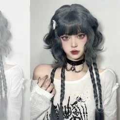 Unzzy HOT SALE Dark Blue Short Curly Wig KF82819