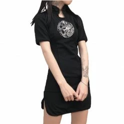 Unzzy Dark Embroidered Skirt KF90733