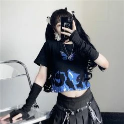 Unzzy Black Butterfly T-shirt KF81382 HOT SALE