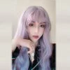 Unzzy HOT SALE Grey And Purple Long Curly Wig KF82039