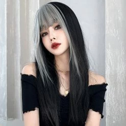 Unzzy Black And Silver Gradient Wig KF81667 HOT SALE