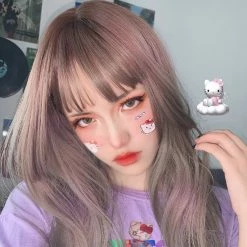 Unzzy Purple Long Straight Wig KF9414 HOT SALE