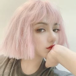 Unzzy HOT SALE Harajuku Pink Short Wig KF81272