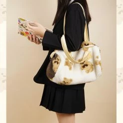 Unzzy HOT SALE Lamb Fur Bear Shoulder Bag KF82572