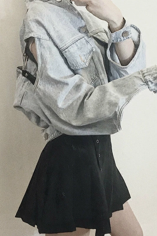 Unzzy Hollow Denim Jacket KF908027 HOT SALE 4 Unzzy Hollow Denim Jacket KF908027 HOT SALE