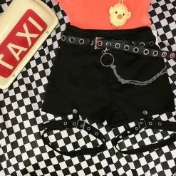 Unzzy Punk Leg Loop Shorts KF908034 HOT SALE