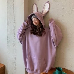HOT SALE Unzzy Cute Rabbit Ears Hoodie KF50007