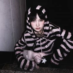 Unzzy Ulzzang Striped Cardigan KF82602 HOT SALE