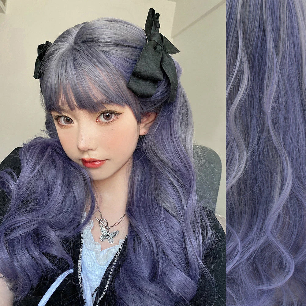 Unzzy HOT SALE Purple Long Curly Wig KF81748 2 Unzzy HOT SALE Purple Long Curly Wig KF81748