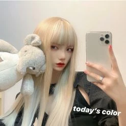 Unzzy Golden Long Straight Wig KF81598