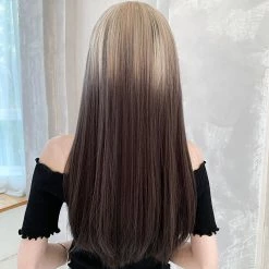 Unzzy Brown Long Straight Hair Wig KF82520 HOT SALE