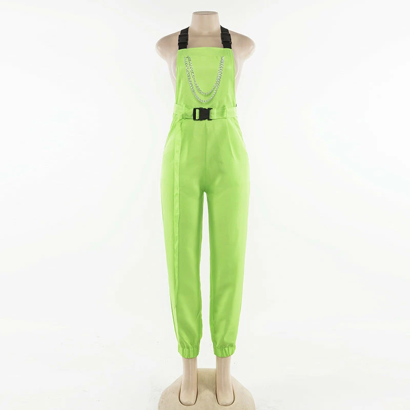 Unzzy HOT SALE Grunge Green Strap Pants KF90760 7 Unzzy HOT SALE Grunge Green Strap Pants KF90760