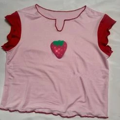 Unzzy HOT SALE Pink Strawberry T-shirt KF90371 9 Unzzy HOT SALE Pink Strawberry T-shirt KF90371