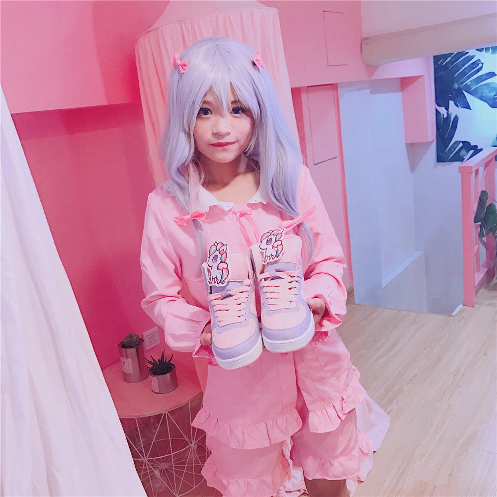 Unzzy Cute Macaron Pink Shoes KF81048 HOT SALE 8 Unzzy Cute Macaron Pink Shoes KF81048 HOT SALE