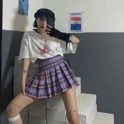 Unzzy Plaid Pleated Skirt KF81658