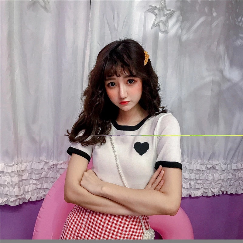 Unzzy Love Heart Short Tshirt KF81040 HOT SALE 3 Unzzy Love Heart Short Tshirt KF81040 HOT SALE