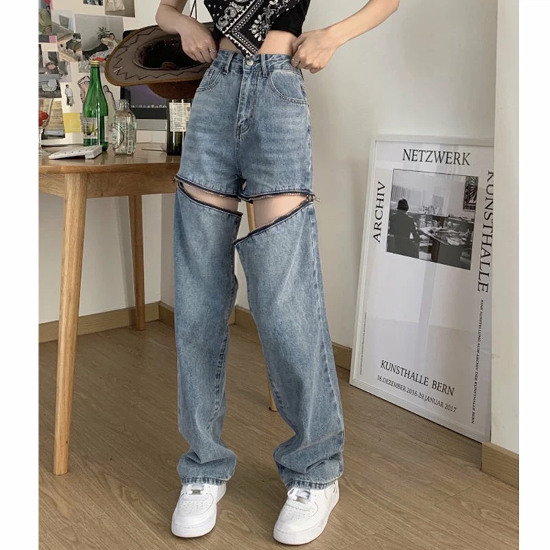 Unzzy HOT SALE Ulzzang Fashion Jeans KF82125 4 Unzzy HOT SALE Ulzzang Fashion Jeans KF82125