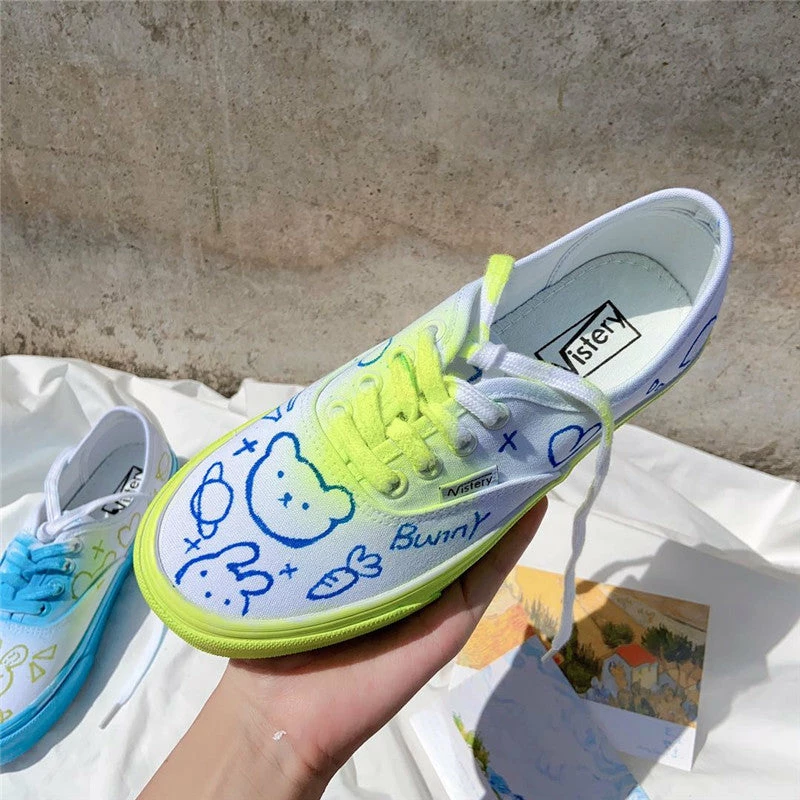 Unzzy HOT SALE Graffiti Fluorescent Canvas Shoes KF81884 4 Unzzy HOT SALE Graffiti Fluorescent Canvas Shoes KF81884