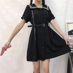 Unzzy HOT SALE Navy Black Dress KF9351